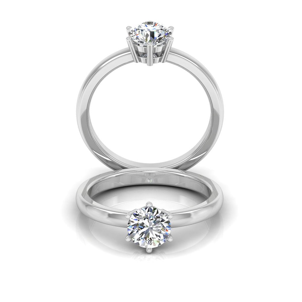 Moissanite Brilliant Solitaire Engagement Ring set
