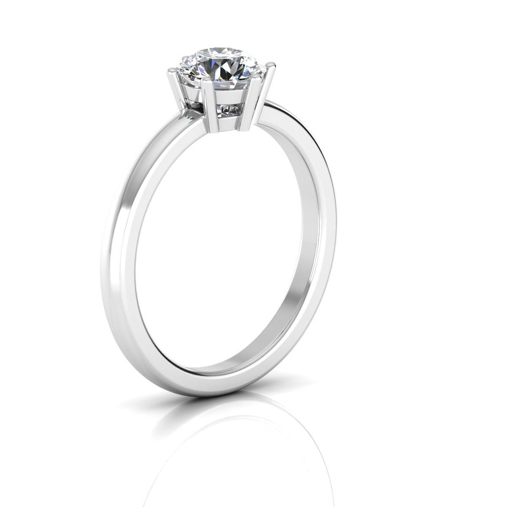 Moissanite Brilliant Solitaire Engagement Ring side