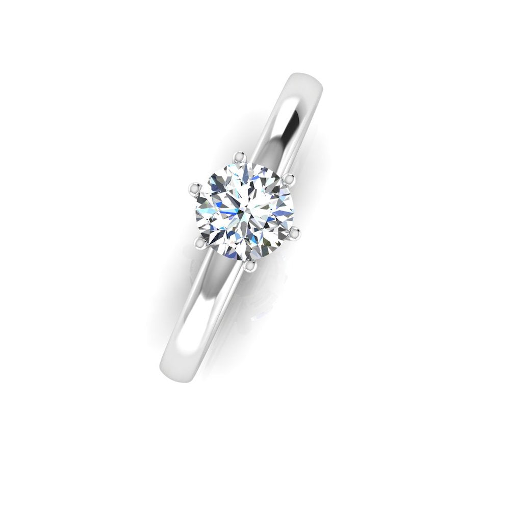 Moissanite Brilliant Solitaire Engagement Ring top