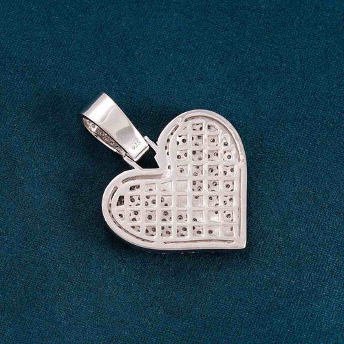 moissanite broken heart pendant backside