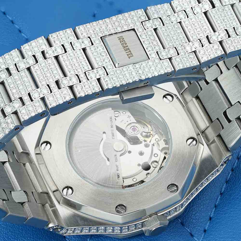 moissanite bust down watch 14k gold icecartel