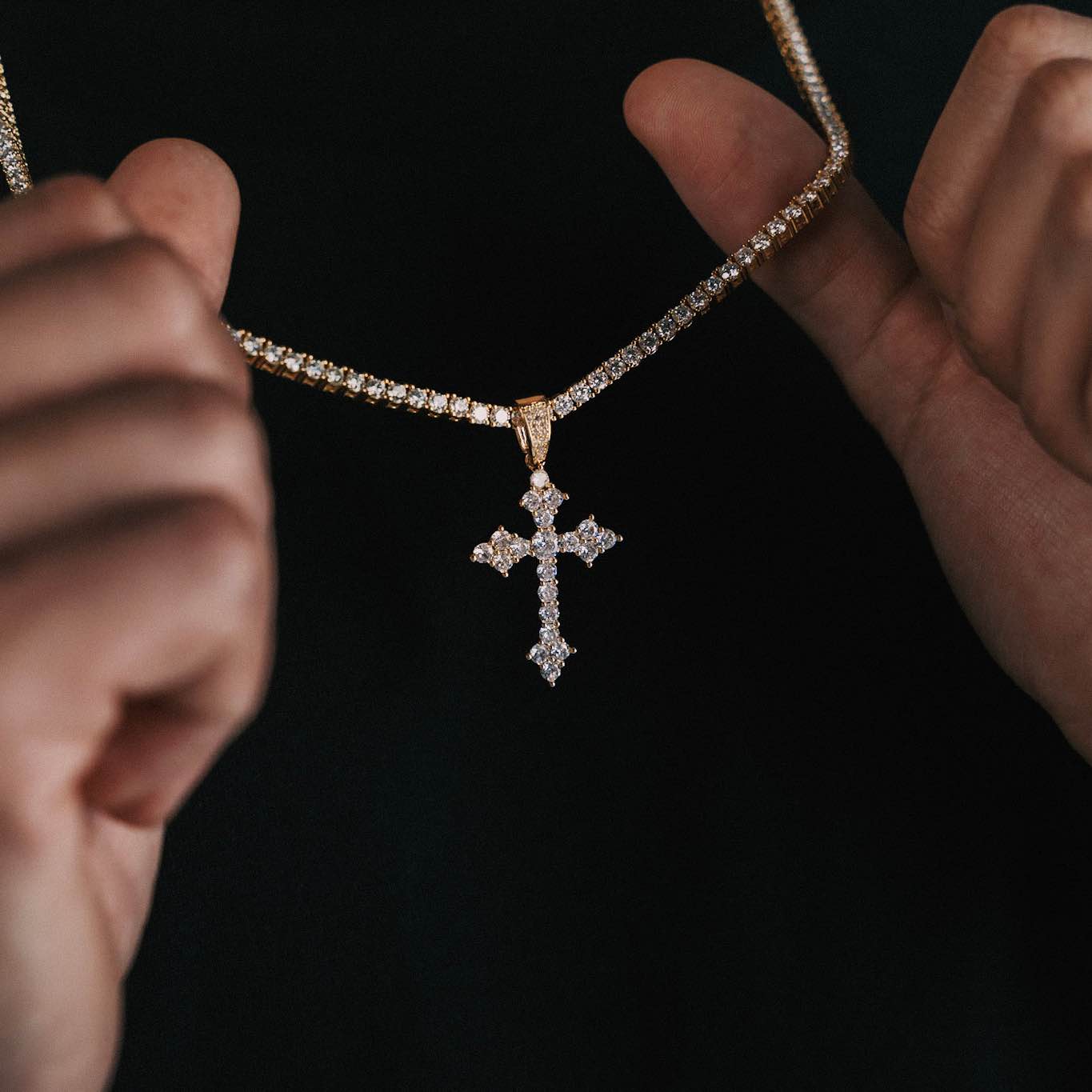 Moissanite Diamond Cross Pendants