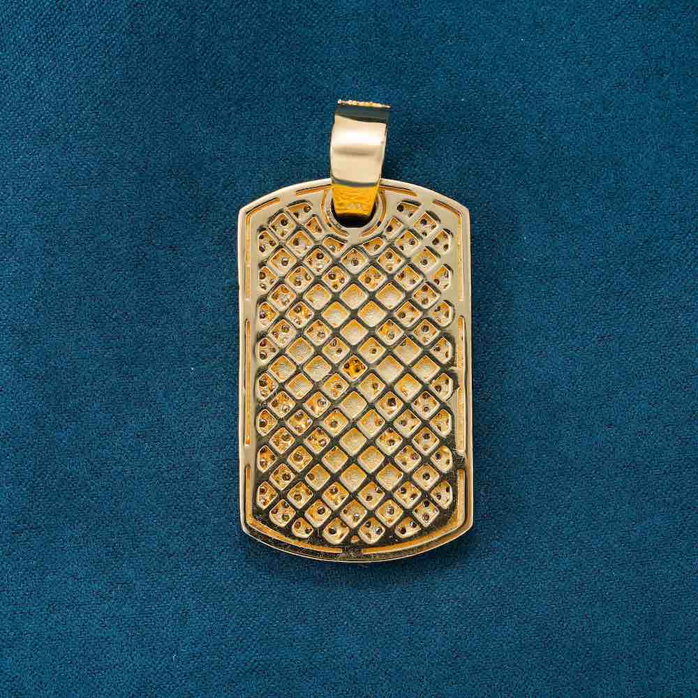 moissanite dog tag cross pendant back