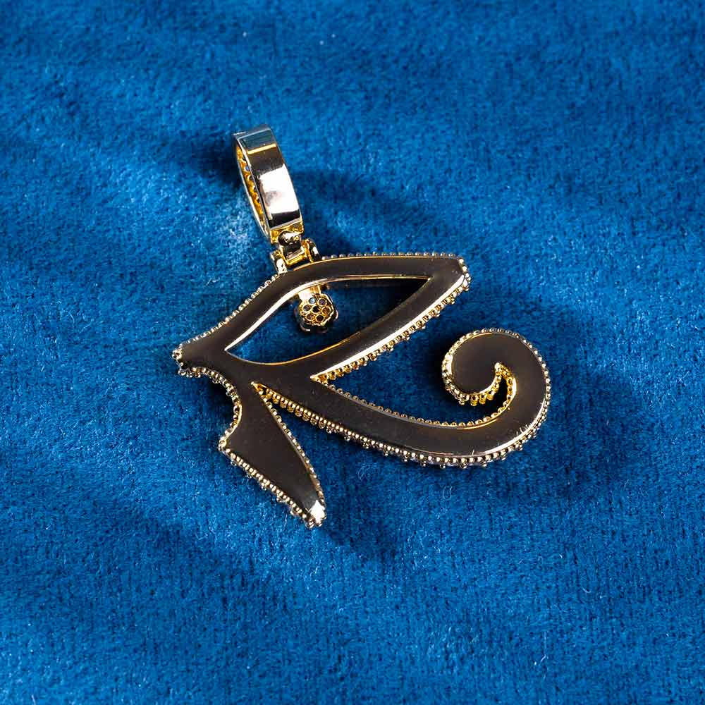moissanite eye of horus pendant back
