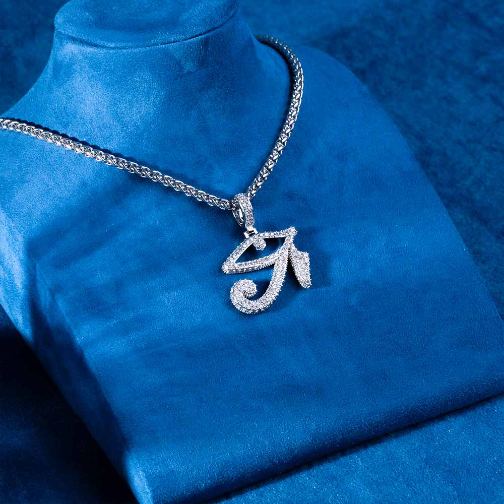 moissanite eye of horus pendant necklace