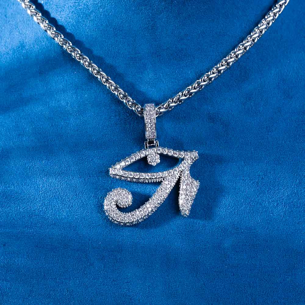 moissanite eye of horus pendant