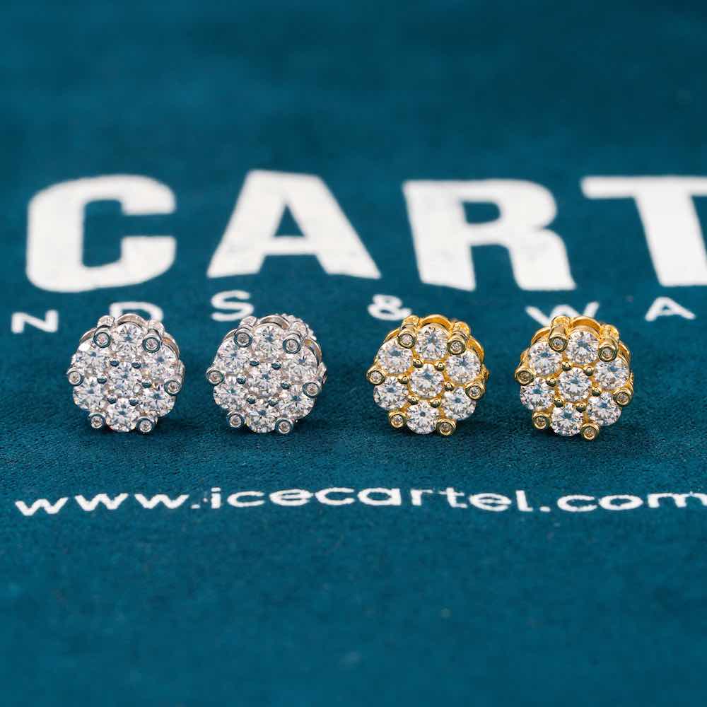 moissanite halo cluster bezel set earrings velvet