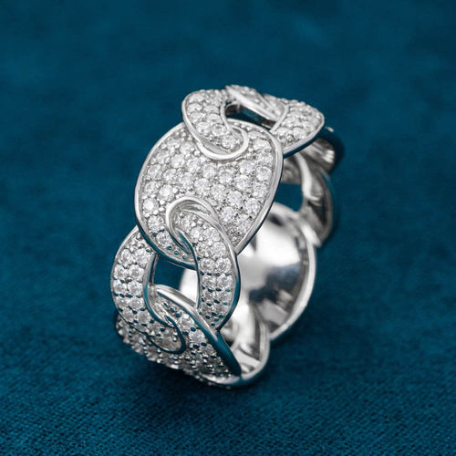moissanite mariner link ring 14k