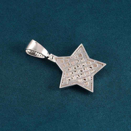 Moissanite Baguette Star Pendant 14K Gold