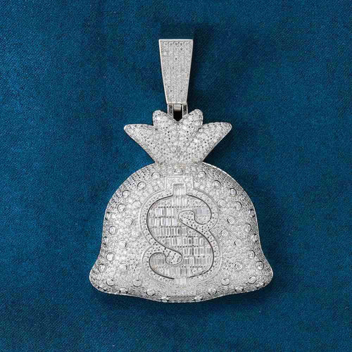 moissanite money bag pendant hollow icecartel front