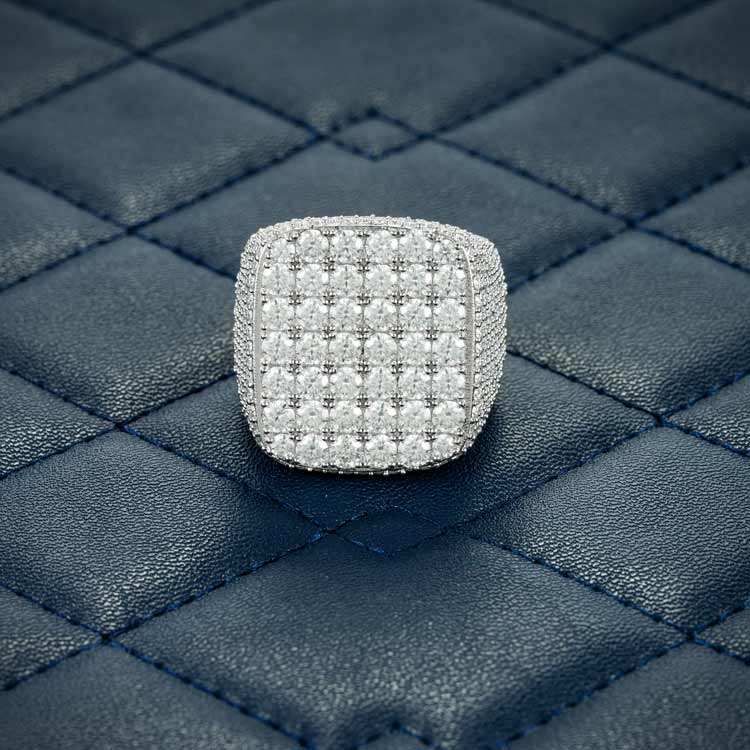 moissanite pinky ring front