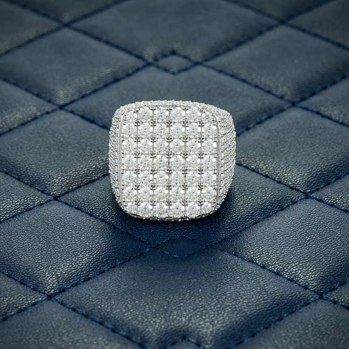 moissanite pinky ring front