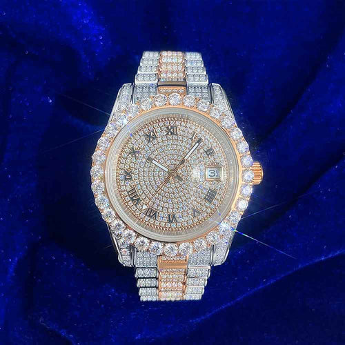 moissanite presidential watch rose gold 5