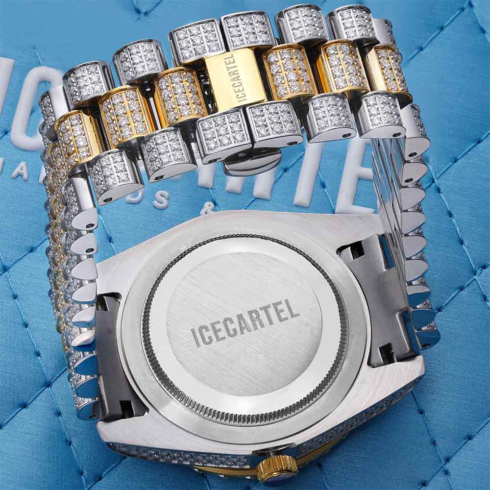 moissanite presidential watch two tone roman dial 2