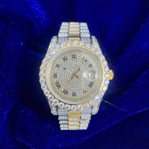 moissanite presidential watch two tone roman dial 4