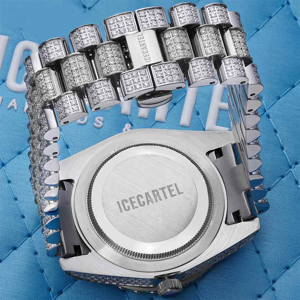 moissanite presidential watch white gold