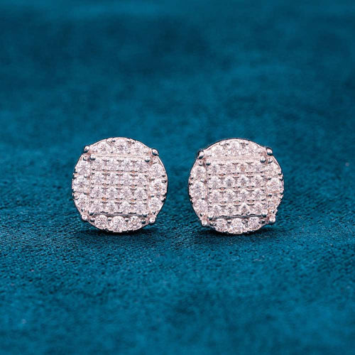 Moissanite Studs Earrings 14k 2 layer white gold