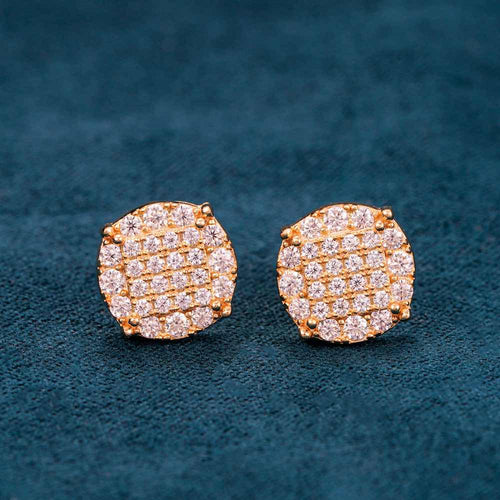 Moissanite Studs Earrings 14k 2 layer yellow gold