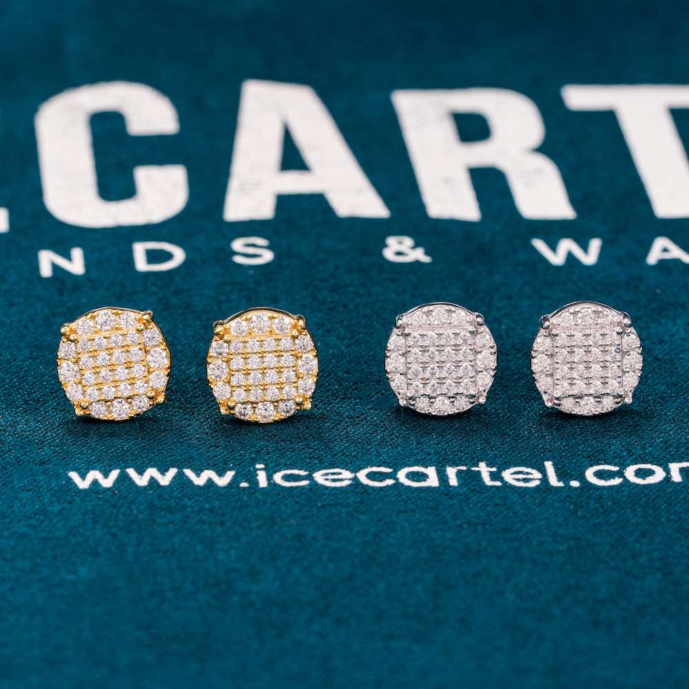 Moissanite Studs Earrings 14k 2 layer velvet
