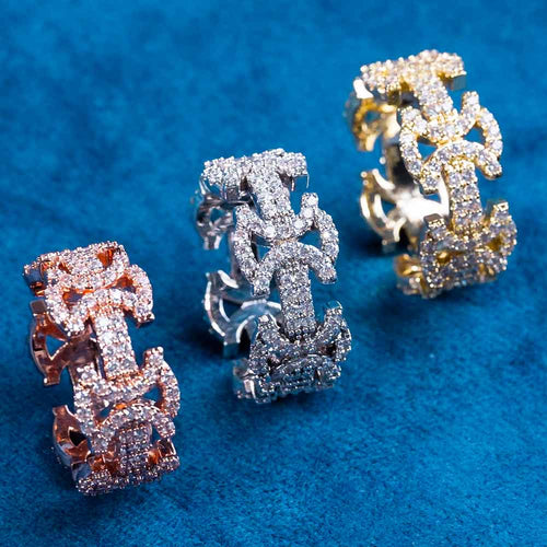 moissanite templar cross ring 14k rose white yellow gold