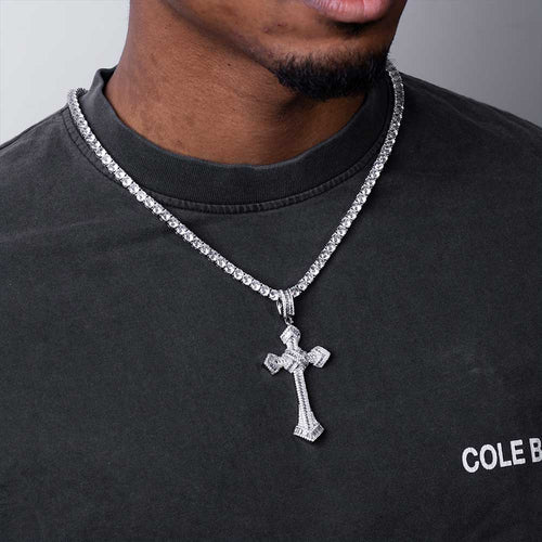 moissanite wrapped cross pendant model