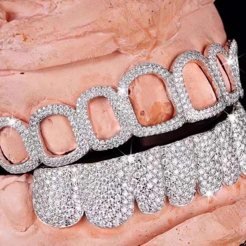 Open Face Moissanite Grillz side