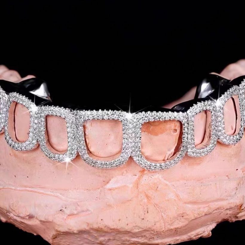 Open Face Moissanite Grillz top