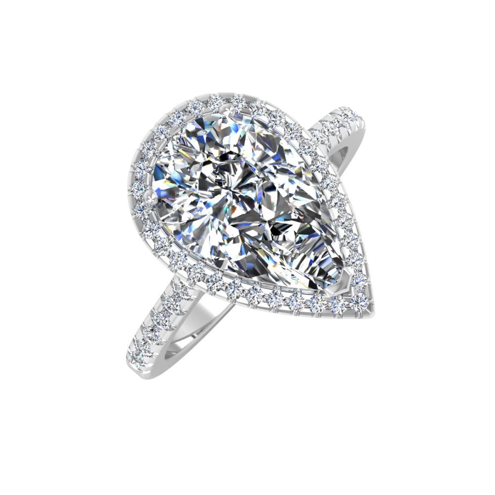 Pear Cut Moissanite Petite Halo Engagement Ring second