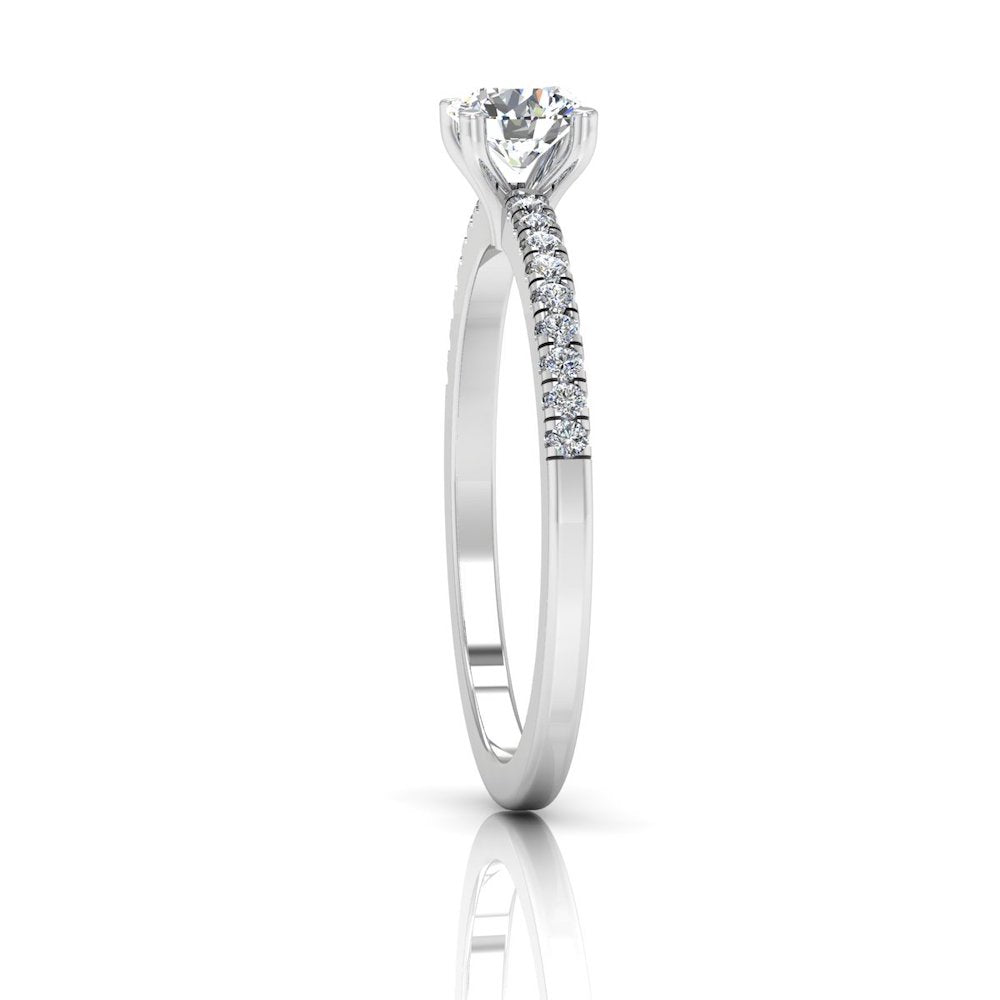 Petite Brilliant Cut Moissanite Engagement Ring edge