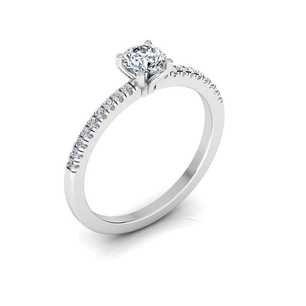 Petite Brilliant Cut Moissanite Engagement Ring top 2