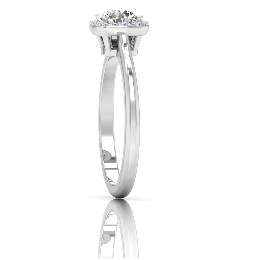 Petite Halo Brilliant Cut Moissanite Engagement Ring edge