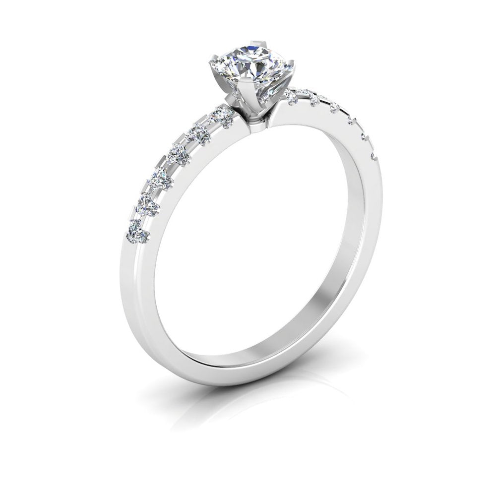Petite Round Brilliant Moissanite Engagement Ring side 2