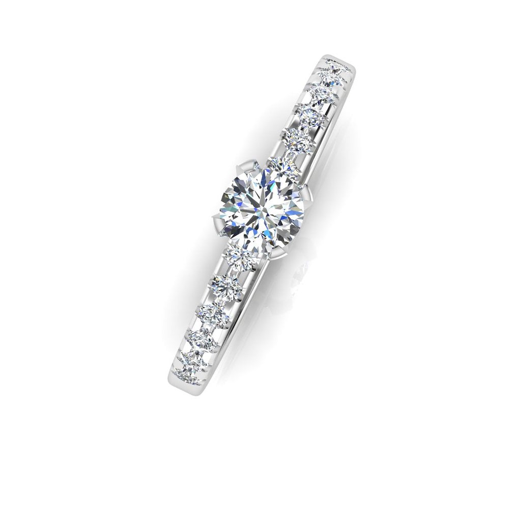 Petite Round Brilliant Moissanite Engagement Ring top