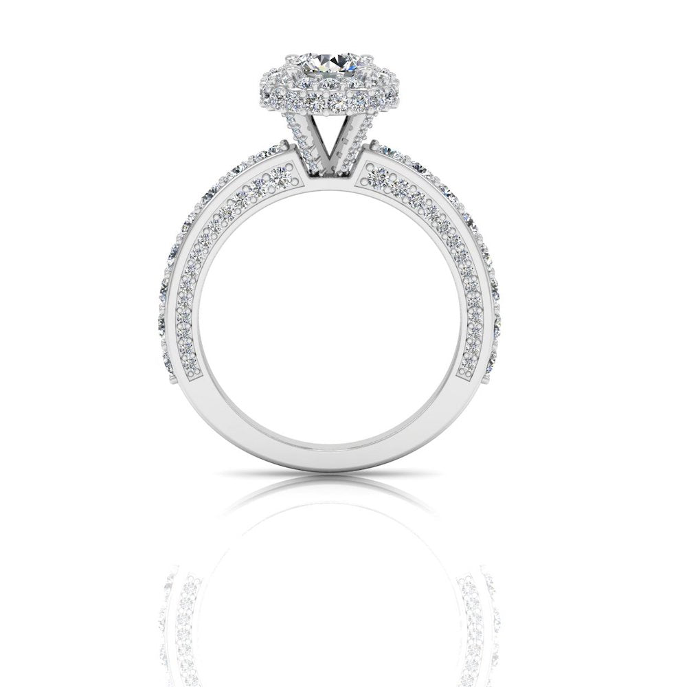 Petite Round Moissanite Halo Engagement Ring side 2