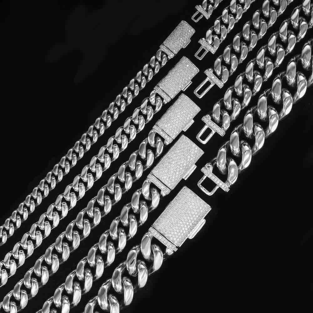 plain cuban link chain silver stamp