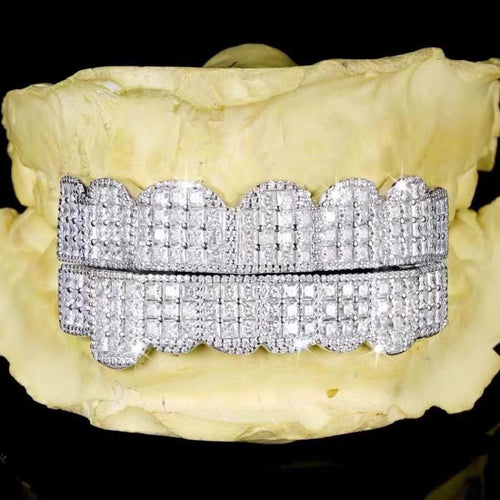 Prong set princess cut moissanite grillz