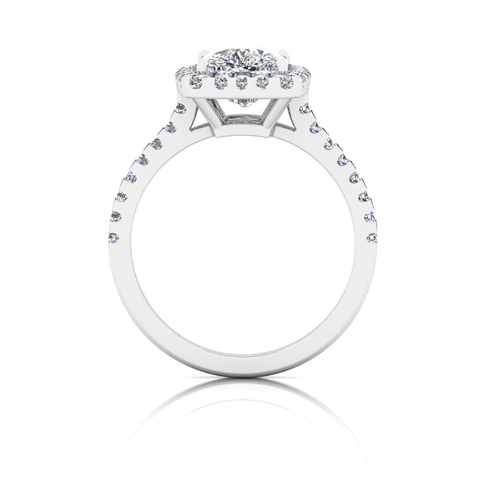 Rectangular Cushion Moissanite Halo Engagement Ring side