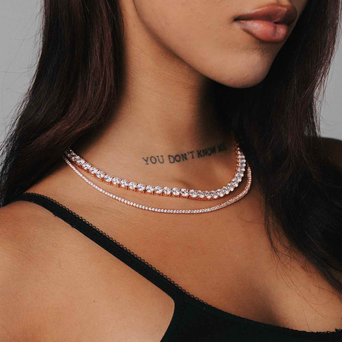 Rose Gold Moissanite Tennis Chains