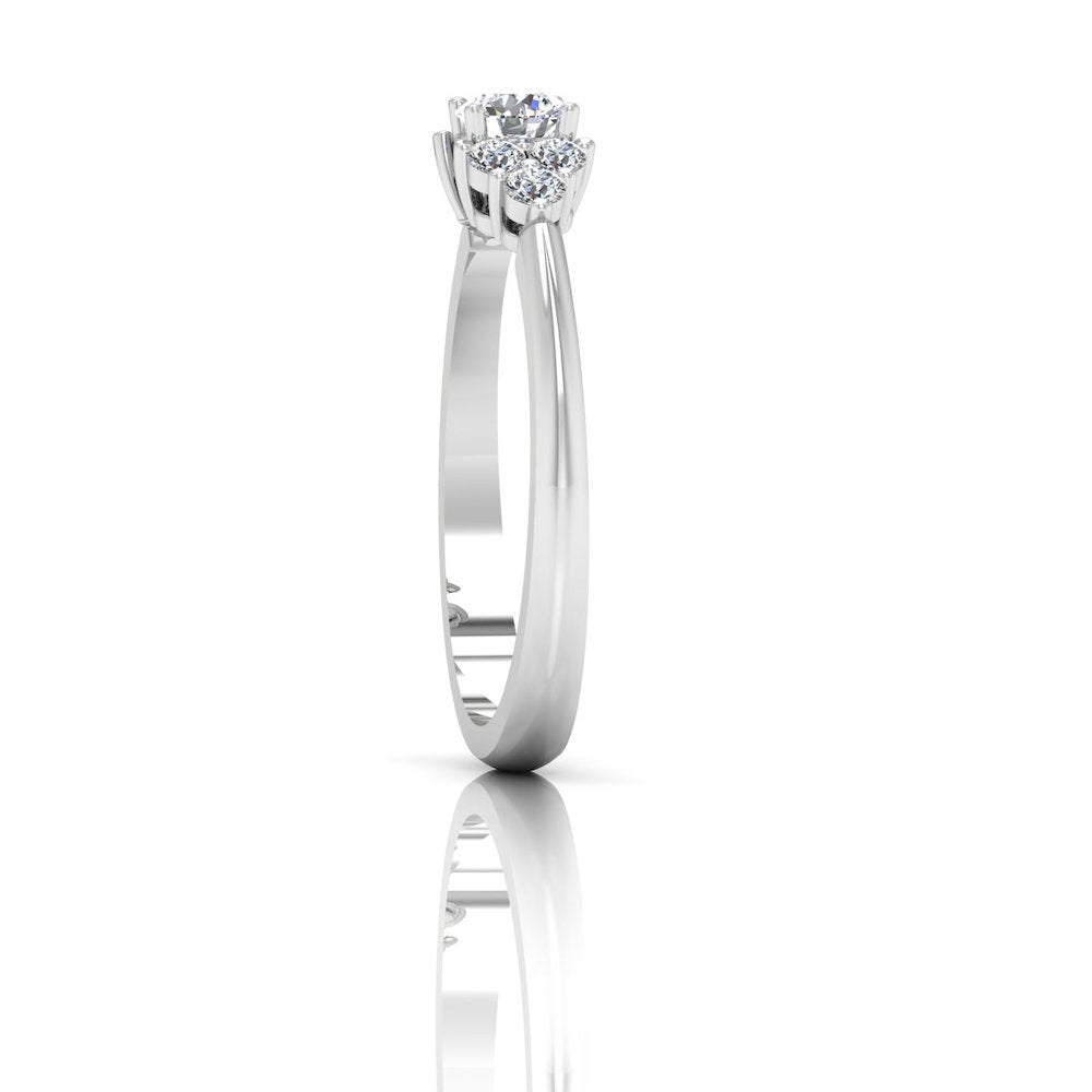 Round Cut Petite Moissanite Engagement Ring edge