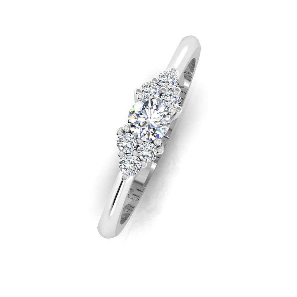 Round Cut Petite Moissanite Engagement Ring top