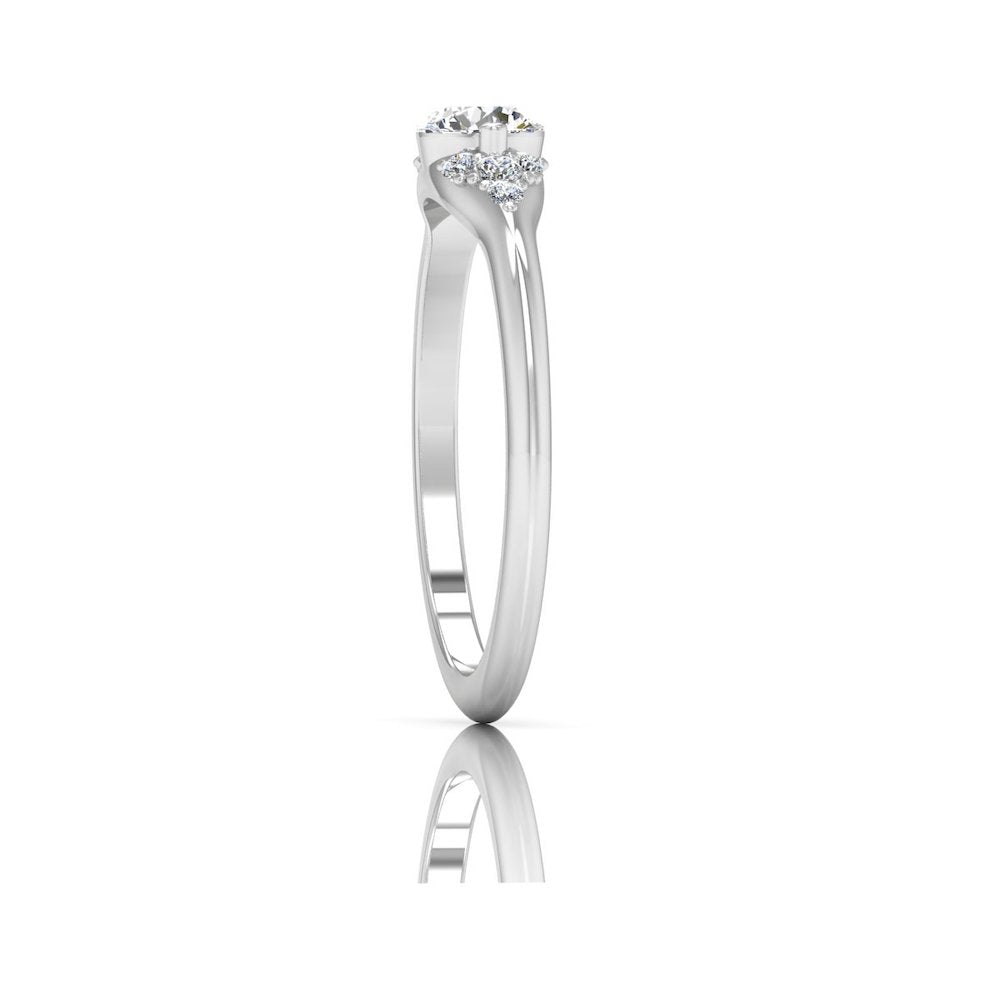 Round Moissanite Engagement Ring side