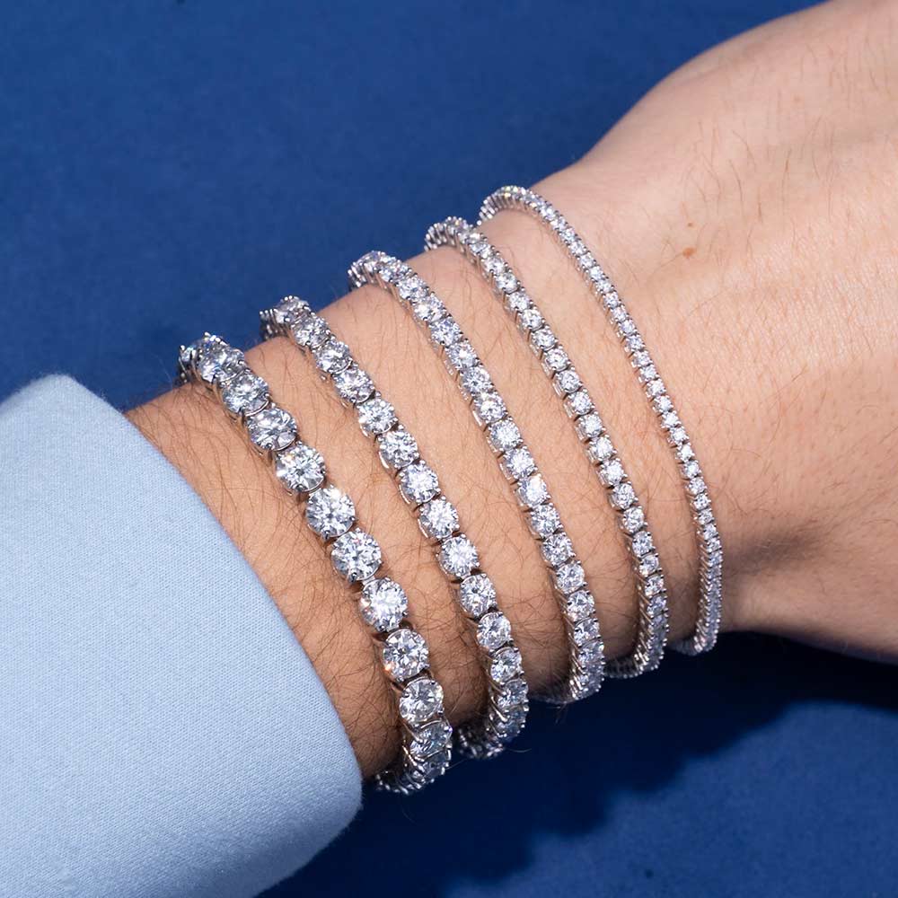 s925 mens moissanite tennis bracelet 14k gold model