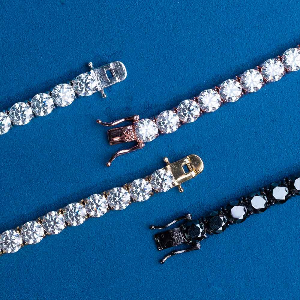 s925 moissanite tennis chain 14k gold clasp