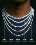 S925 Silver Moissanite Tennis Chain 14K Gold (ALL SIZES)