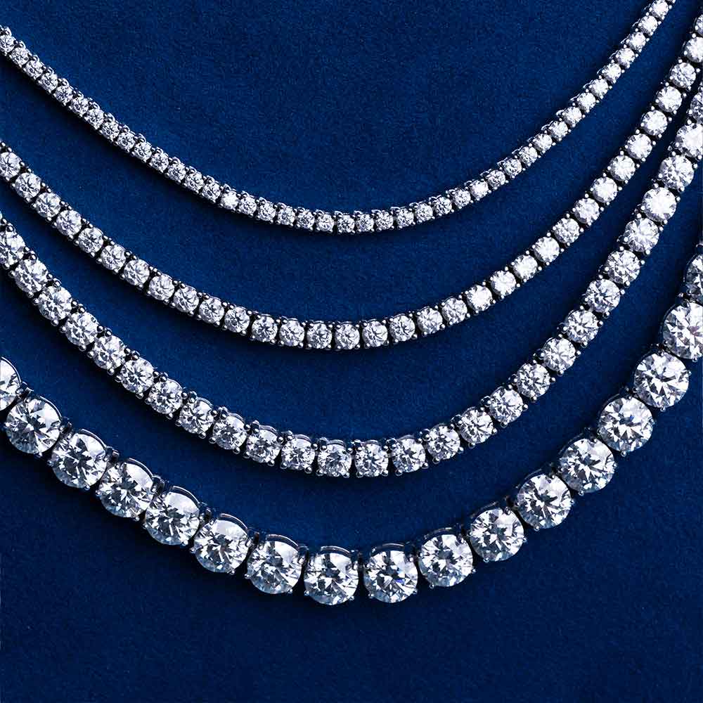 Moissanite Tennis Chain 14K Gold (ALL SIZES)