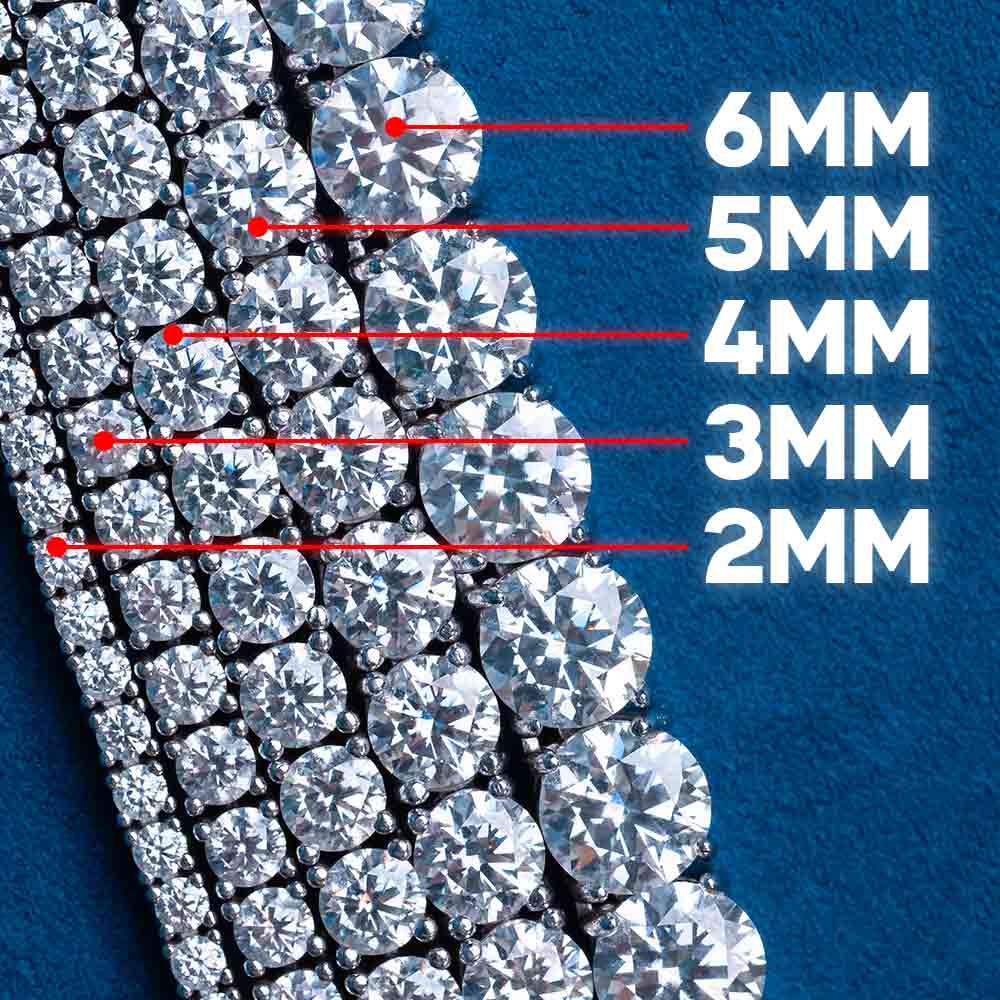 s925 moissanite tennis chain 14k gold size