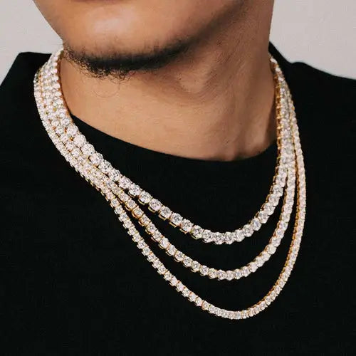 Moissanite Tennis Chain 14K Gold (ALL SIZES)