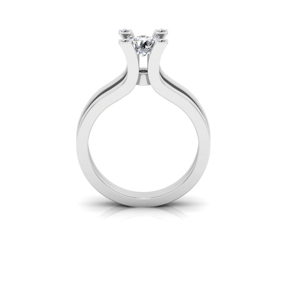 Simplistic Split Shank Moissanite Engagement Ring side 2