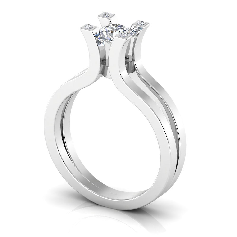 Simplistic Split Shank Moissanite Engagement Ring side