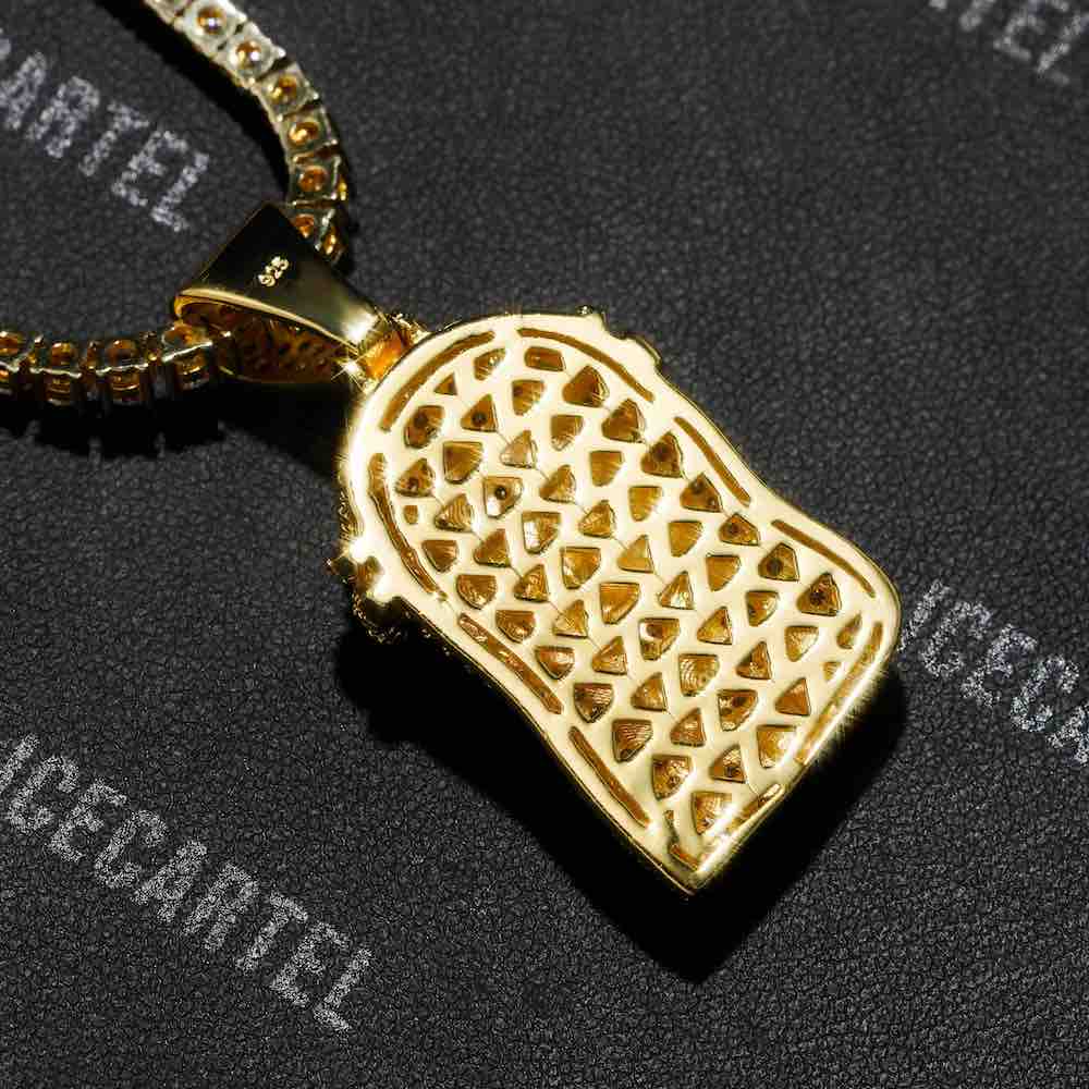 solid face jesus pendant icecartel 14k gold back